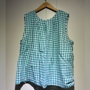 Talbots green gingham blouse cotton 3X